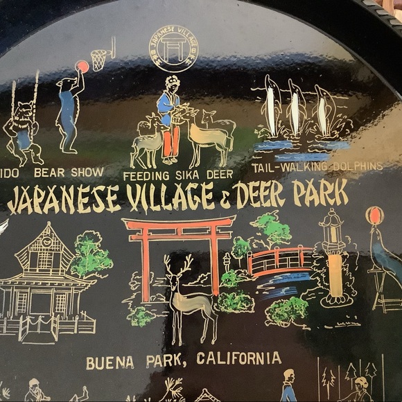 Vintage Japanese Village Deer Park Tin Souvenir Tray - Picture 4 of 6